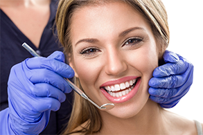 woman dental visit white teeth