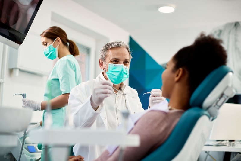 Woman having a dental checkup